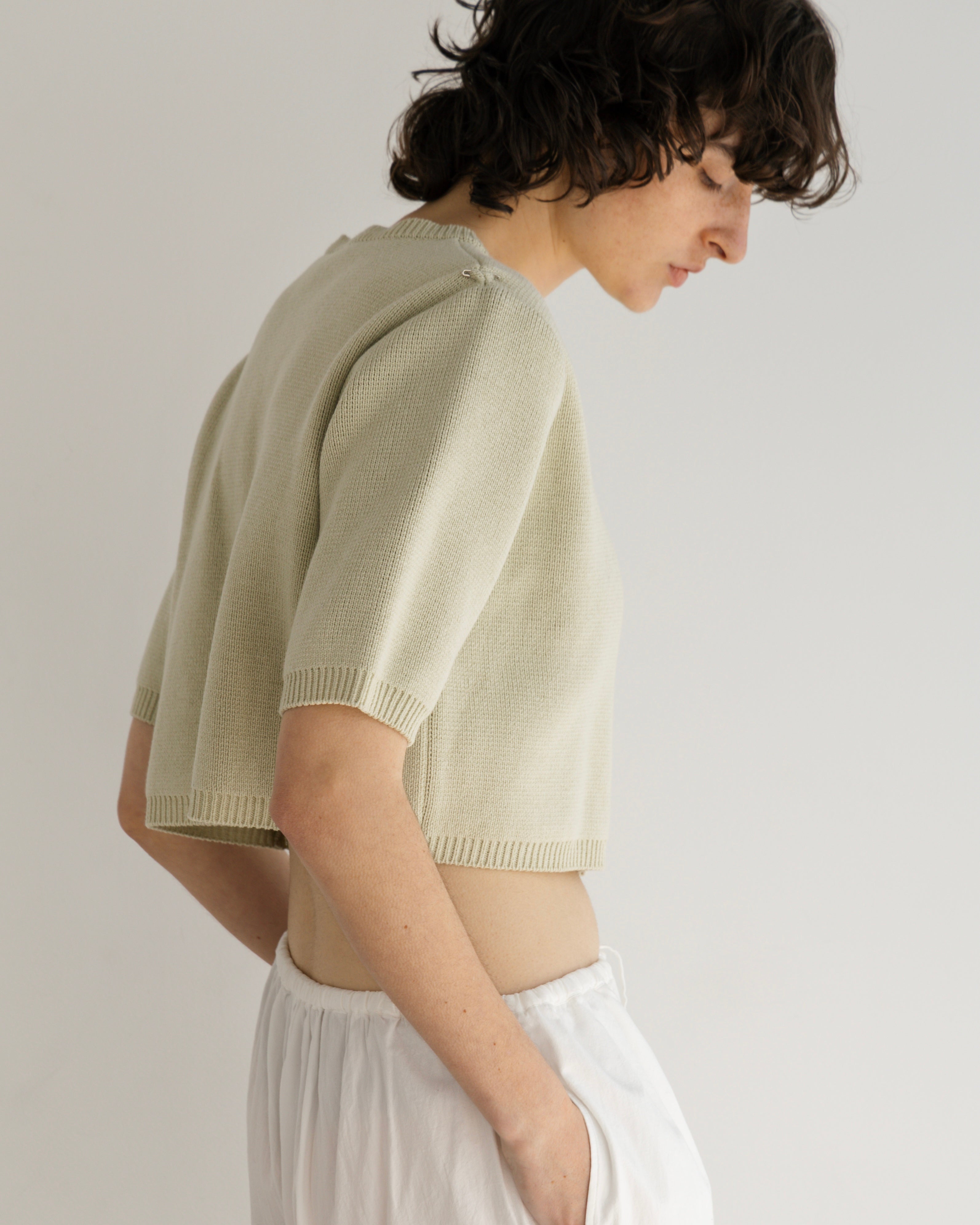 COTTON ACRYLIC SHORT SLEEVE KNIT CARDIGAN(コットンアクリルショートスリーブニットカーディガン)|BIYOMA(ビヨーマ)OFFICIAL ONLINE STORE